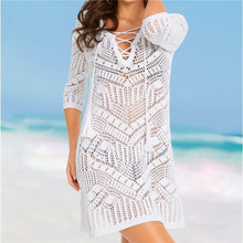 Crochet Black Knitted Beach Cover up Dress