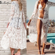 Embroidery Mesh Bathing Suit Cover ups