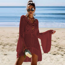 Sexy White Knitted Beach Cover up Dress